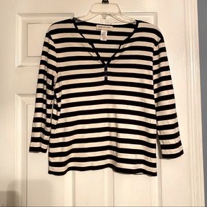 Black and white striped top